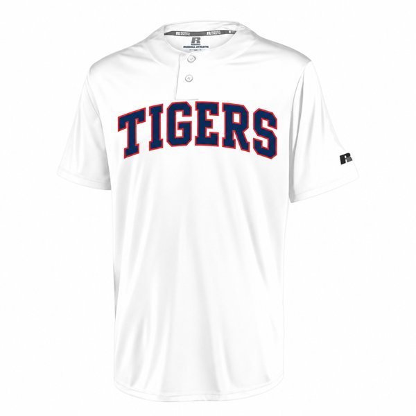 Russell Athletic Dri-Power two-button baseball jersey
