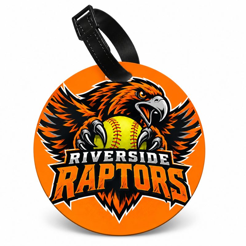 Riverside Raptors softball bag tag