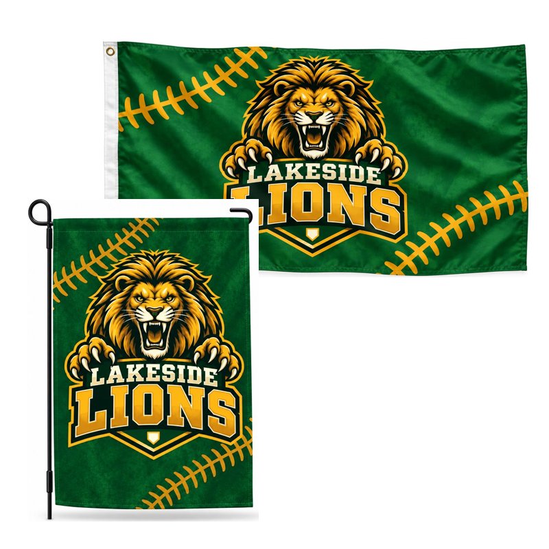Lakeside Lions team flag and garden flag