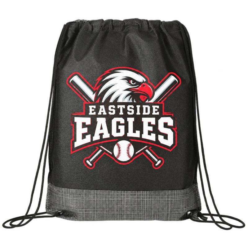 Drawstring swag bag with Eastside Eagles team logo